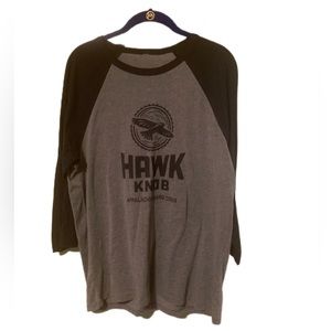 Hawk Knob Appalachian Hard Cider Logo 3/4 Sleeve Top Size M Like New